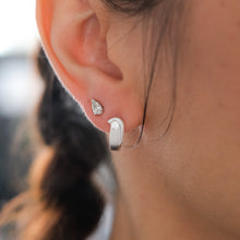 Load image into Gallery viewer, Vintage Diamond U-Hoop Huggie Earrings
