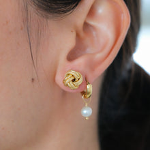 Load image into Gallery viewer, Vintage Textured Love Knot Stud Earrings
