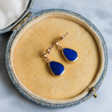 Load image into Gallery viewer, Vintage Lapis Lazuli Drop Earrings
