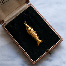 Load image into Gallery viewer, Vintage 14K Yellow Gold Articulated Fish Pendant
