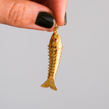Load image into Gallery viewer, Vintage 22K Yellow Gold Articulated Fish Pendant
