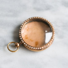 Load image into Gallery viewer, Antique Victorian Blue Guilloché Enamel with Halo Seed Pearl Locket
