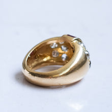 Load image into Gallery viewer, Retro 1940s French Diamond and Ruby Bombe Ring

