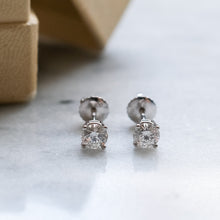 Load image into Gallery viewer, 14K White Gold Diamond Stud Earrings 0.6-0.7 cttw.
