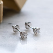 Load image into Gallery viewer, 14K White Gold Diamond Stud Earrings 0.6-0.7 cttw.
