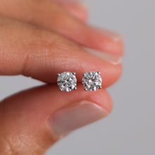 Load image into Gallery viewer, 14K White Gold Diamond Stud Earrings 0.6-0.7 cttw.
