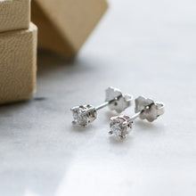 Load image into Gallery viewer, 14K White Gold Diamond Studs 0.45 cttw
