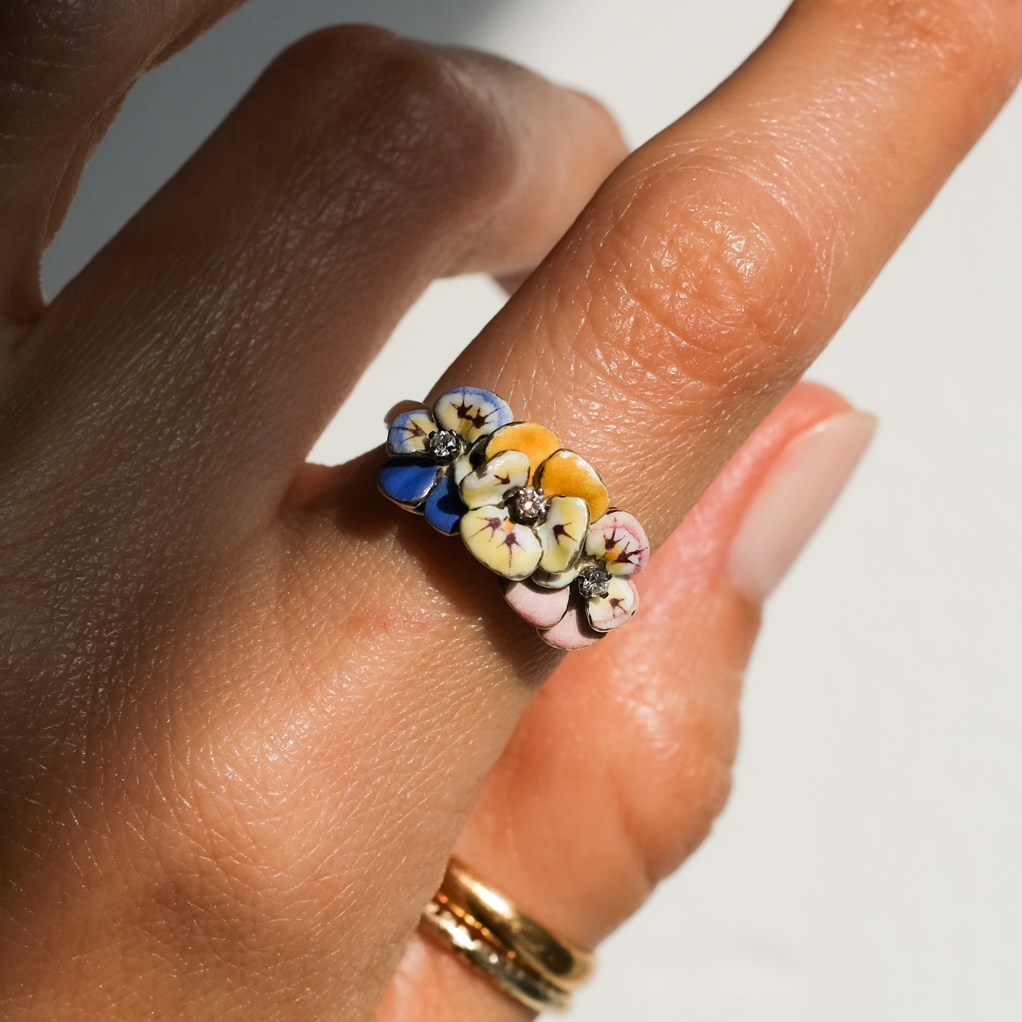 Pansy Enamel Daisy Ring Pandora Deep Purple Pansy Flower Ring