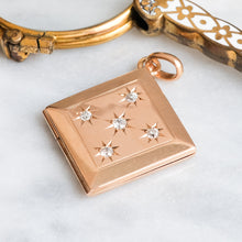 Load image into Gallery viewer, Art Nouveau / Jugendstil Celestial Star Set Diamond Rhombus Locket
