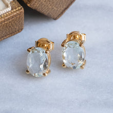 Load image into Gallery viewer, Vintage Aquamarine Stud Earrings
