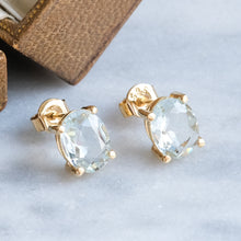Load image into Gallery viewer, Vintage Aquamarine Stud Earrings
