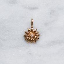 Load image into Gallery viewer, Antique 14K Yellow Gold Diamond Sunflower Conversion Charm
