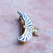 Load image into Gallery viewer, Antique Victorian Egyptian Revival Enamel Eagle Horus Brooch
