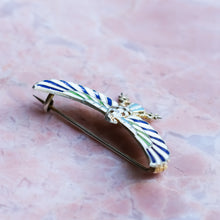 Load image into Gallery viewer, Antique Victorian Egyptian Revival Enamel Eagle Horus Brooch
