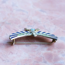 Load image into Gallery viewer, Antique Victorian Egyptian Revival Enamel Eagle Horus Brooch
