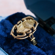 Load image into Gallery viewer, Vintage Egyptian Scarab Ring with Ankh Shoulders
