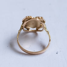 Load image into Gallery viewer, Vintage Egyptian Scarab Ring with Ankh Shoulders
