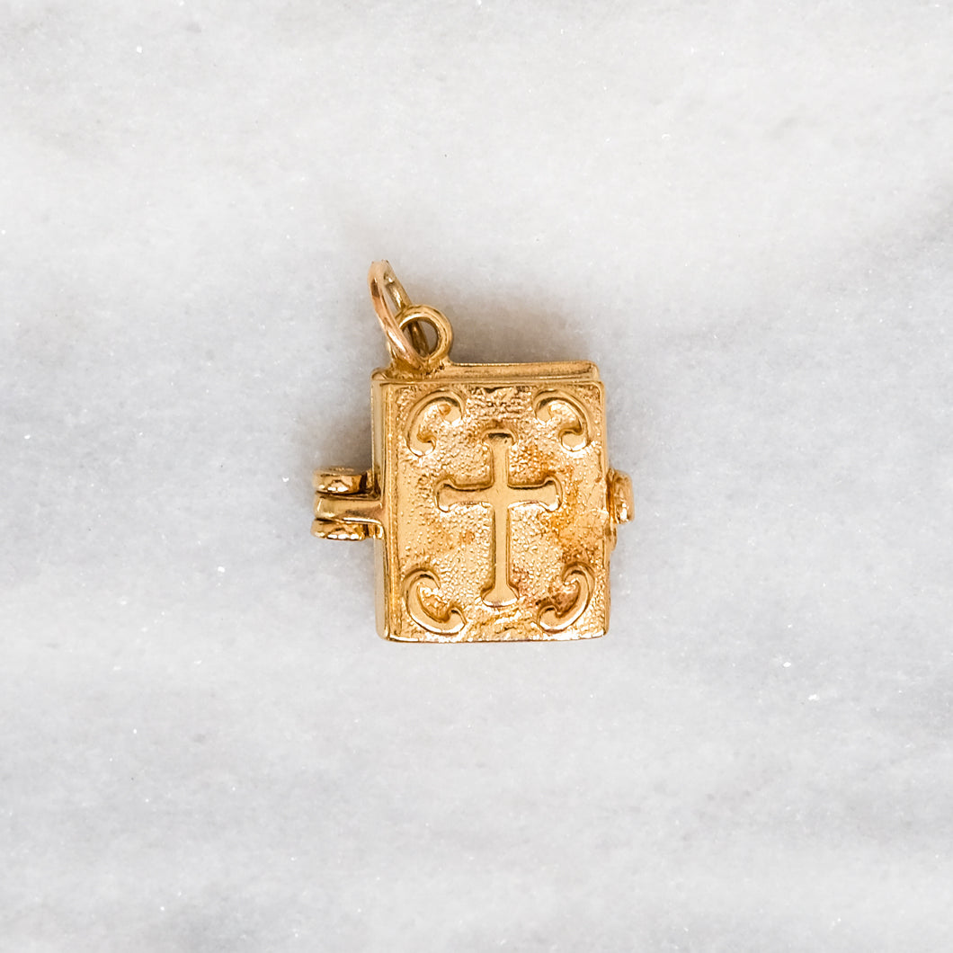 Vintage Estate Holy Bible Prayer Charm