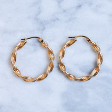 Load image into Gallery viewer, Vintage Twisted Hoop Earrings by UnoAErre
