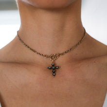 Load image into Gallery viewer, 19th Century Georgian Rose-Cut Diamond Silver &amp; Yellow Gold Cross Pendant
