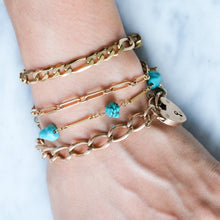 Load image into Gallery viewer, Antique Victorian 9K Rose Gold Curb-Link Padlock Bracelet
