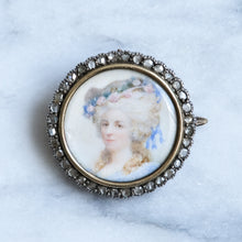 Load image into Gallery viewer, Antique Georgian Miniature Portrait Brooch with Rose-Cut Diamonds
