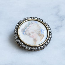 Load image into Gallery viewer, Antique Georgian Miniature Portrait Brooch with Rose-Cut Diamonds
