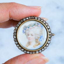Load image into Gallery viewer, Antique Georgian Miniature Portrait Brooch with Rose-Cut Diamonds
