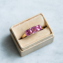 Load image into Gallery viewer, Vintage Pink Sapphire Trilogy Ring
