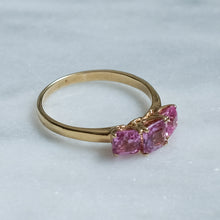 Load image into Gallery viewer, Vintage Pink Sapphire Trilogy Ring
