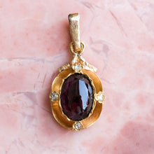 Load image into Gallery viewer, Antique Georgian Garnet with Rose-Cut Diamond Pendant
