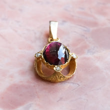 Load image into Gallery viewer, Antique Georgian Garnet with Rose-Cut Diamond Pendant
