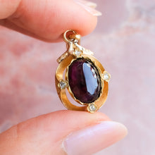 Load image into Gallery viewer, Antique Georgian Garnet with Rose-Cut Diamond Pendant
