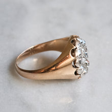 Load image into Gallery viewer, Victorian 10K Rose Gold Chunky Diamond Cluster Ring
