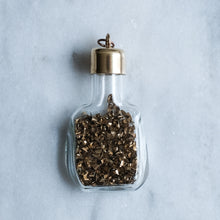 Load image into Gallery viewer, Vintage 1970s Glass Bottle with Gold Flakes Pendant
