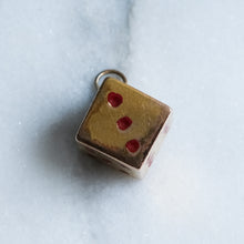 Load image into Gallery viewer, Vintage Dice Charm with Red Enamel
