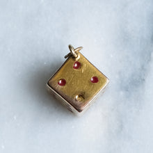 Load image into Gallery viewer, Vintage Dice Charm with Red Enamel
