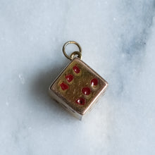 Load image into Gallery viewer, Vintage Dice Charm with Red Enamel
