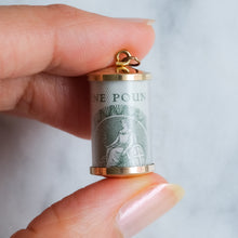 Load image into Gallery viewer, 'In Case of Emergency Break Glass' One-Pound Note Charm
