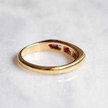 Load image into Gallery viewer, Vintage 18K Yellow Gold Channel Set Diamond Ruby Ring
