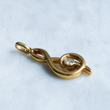 Load image into Gallery viewer, Vintage Treble Clef Diamond Pendant
