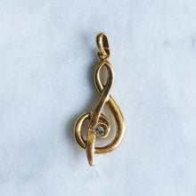 Load image into Gallery viewer, Vintage Treble Clef Diamond Pendant
