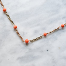 Load image into Gallery viewer, Vintage 9K Two-Tone Gold Coral Station Chain
