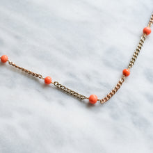 Load image into Gallery viewer, Vintage 9K Two-Tone Gold Coral Station Chain
