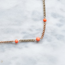 Load image into Gallery viewer, Vintage 9K Two-Tone Gold Coral Station Chain
