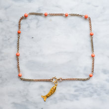 Load image into Gallery viewer, Vintage 9K Two-Tone Gold Coral Station Chain
