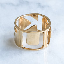 Load image into Gallery viewer, 14K Yellow Gold Ring with Pierced Four-Letter Word
