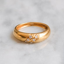 Load image into Gallery viewer, Vintage French 18K Yellow Gold Diamond Band
