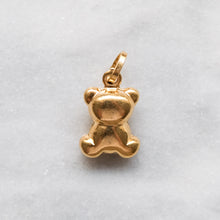 Load image into Gallery viewer, Vintage 18K Yellow Gold Enamel Teddy Bear Charm
