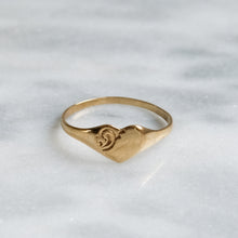 Load image into Gallery viewer, Vintage &quot;J&quot; Heart Signet Pinky Ring
